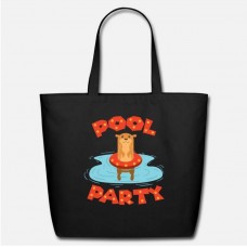 Otter Pool Party Float Summer I Funny Design Pool Black Eco-Friendly Tote Bag